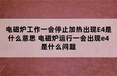 电磁炉工作一会停止加热出现E4是什么意思 电磁炉运行一会出现e4是什么问题